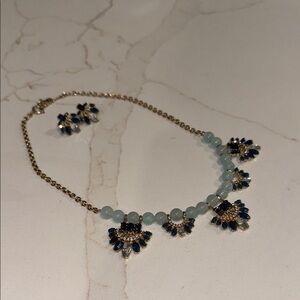 Elegant Blue and Gold Necklace Set